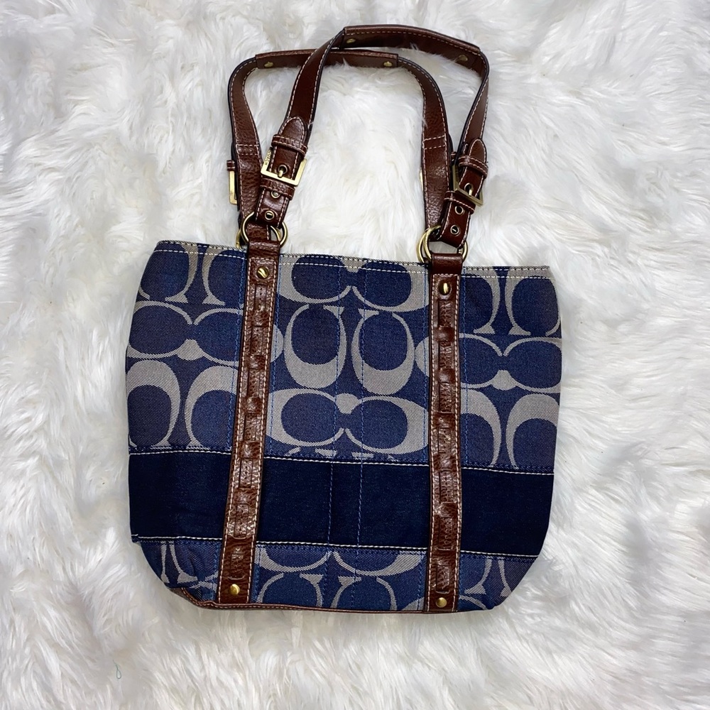 Coach Legacy Denim Signature Stripe Tote